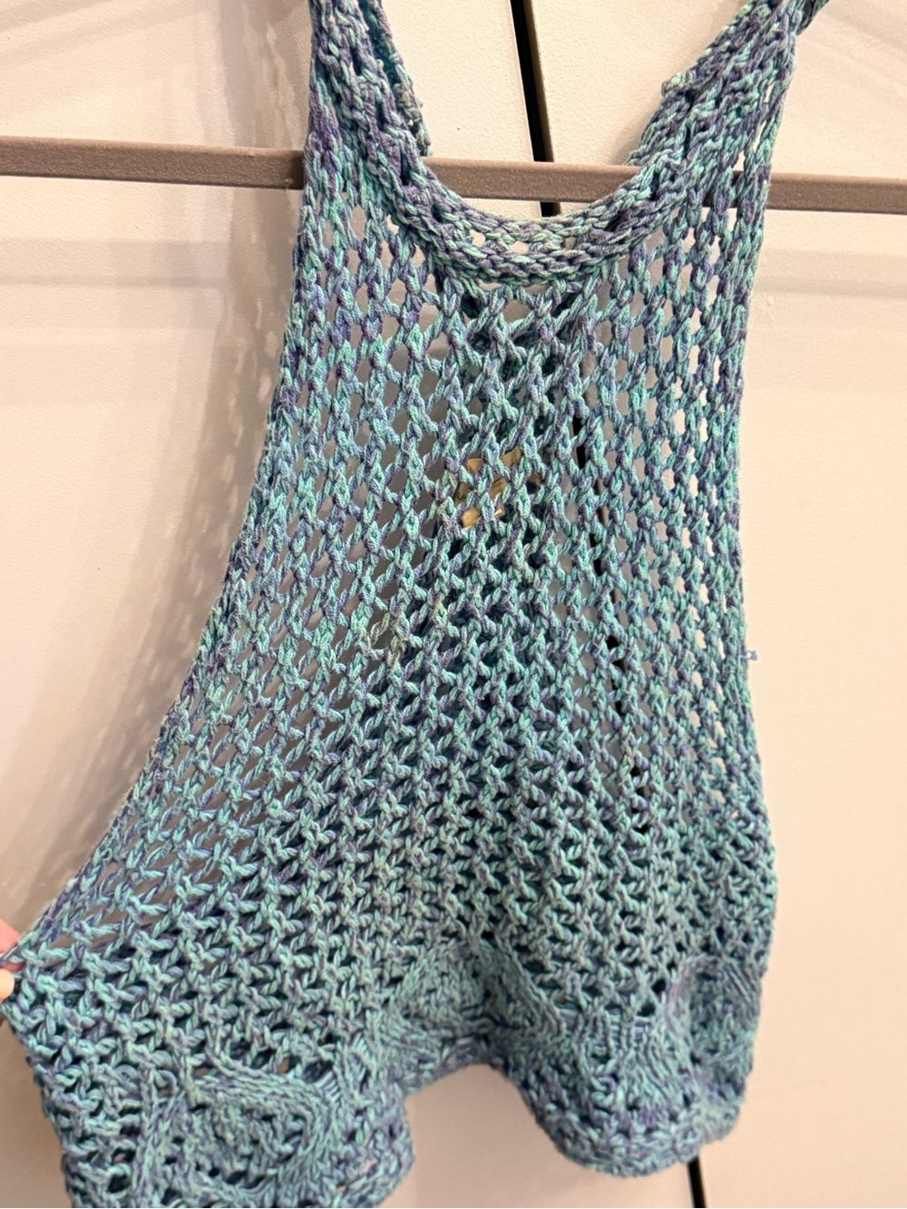 Staring at the stars  Blue-Green Crochet Cover-Up Top